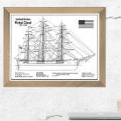 Clipper Ship Flying Cloud - Ship Blueprint BD Fotodruck