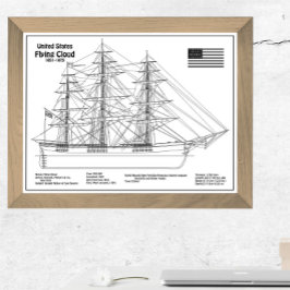 Clipper Ship Flying Cloud - Ship Blueprint BD Fotodruck