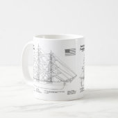 Clipper Ship Flying Cloud - Ship Blueprint BD Kaffeetasse (Vorderseite Links)