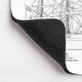 Clipper Ship Flying Cloud - Ship Blueprint BD Mousepad (Ecke)