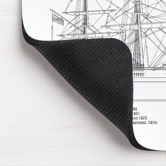 Clipper Ship Flying Cloud - Ship Blueprint BD Mousepad (Ecke)