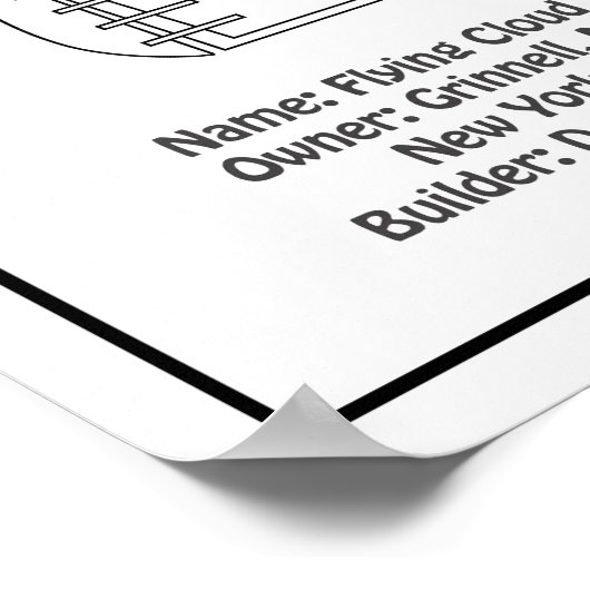 Clipper Ship Flying Cloud - Ship Blueprint BD Poster (Ecke)