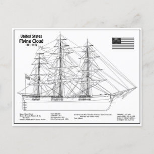 Clipper Ship Flying Cloud - Ship Blueprint BD Postkarte