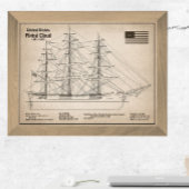 Clipper Ship Flying Cloud - Ship Blueprint SD Fotodruck