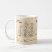 Clipper Ship Flying Cloud - Ship Blueprint SD Kaffeetasse (Links)