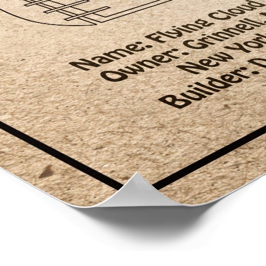 Clipper Ship Flying Cloud - Ship Blueprint SD Poster (Ecke)