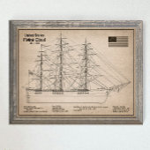 Clipper Ship Flying Cloud - Ship Blueprint SD Poster