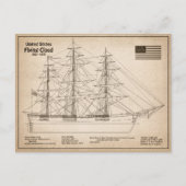 Clipper Ship Flying Cloud - Ship Blueprint SD Postkarte (Vorderseite)