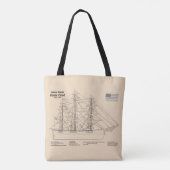 Clipper Ship Flying Cloud - Ship Blueprint SD Tasche (Rückseite)