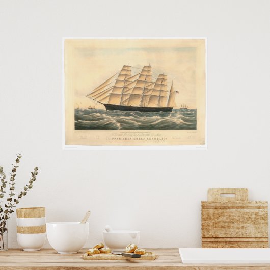 Clipper ship "Great Republic" (0398A) Poster (Küche)