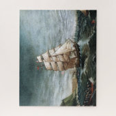 Clipper Ship in New York Hafen 1890 Puzzle (Vertikal)