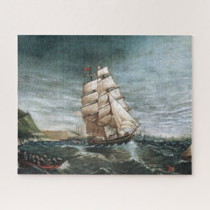 Clipper Ship in New York Hafen 1890 Puzzle