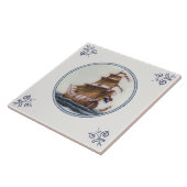 Clipper Ship Polychrome Delft Repro Antique Tile Fliese (Seite)