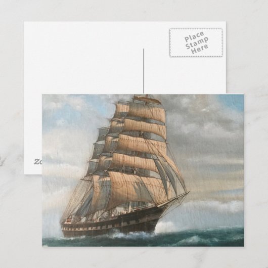 Clipper Ship Postkarte (Vorne/Hinten)