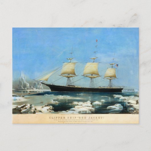 Clipper Ship Red Jacket 1854 Postkarte (Vorderseite)