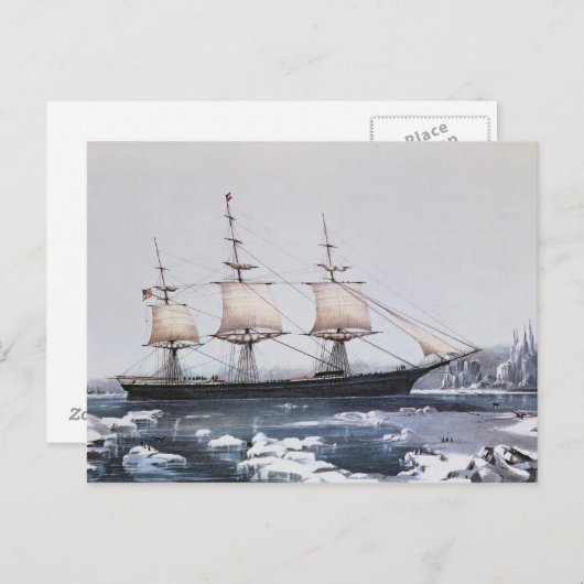 Clipper Ship "Red Jacket" Postkarte (Vorne/Hinten)