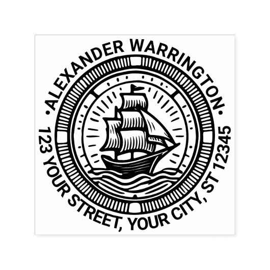 Clipper Ship Segelboot Rücksendeadresse Permastempel (Design)