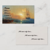 Clipper Ship Sunset Ocean Beach Business Cards Visitenkarte (Vorne/Hinten)