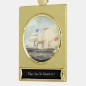 Clipper Ship the Marshall 1847 Banner-Ornament Gold (Links)