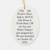 Clipper Ship Western Shore Keramik Ornament (Hinten)