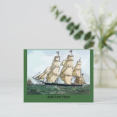 Clipper Shipper Card Text hinzufügen Postkarte (Stehend Vorderseite)