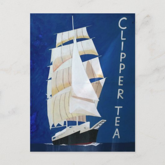 Clipper Tea Vintage-Werbeposter Postkarte (Vorderseite)