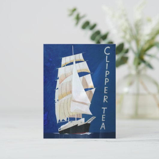 Clipper Tee Vintages Werbeplakat Postkarte (Stehend Vorderseite)