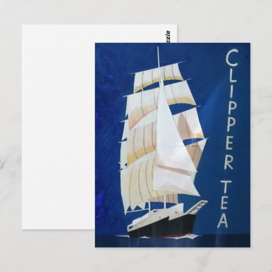 Clipper Tee Vintages Werbeplakat Postkarte (Vorne/Hinten)