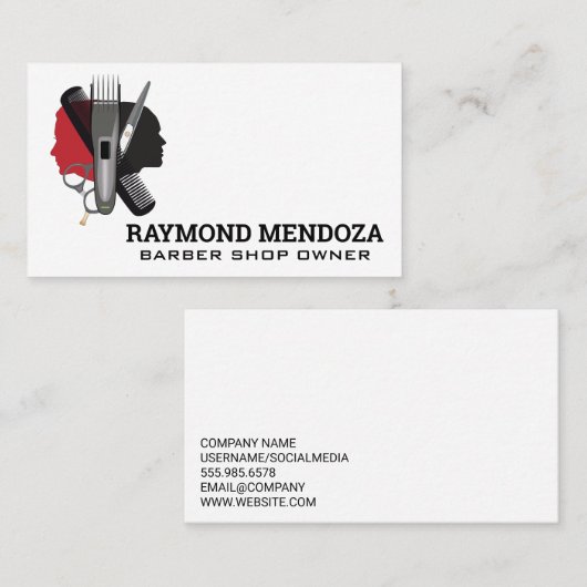 Clippers | Comb | Hair Cuts Visitenkarte (Vorne/Hinten)
