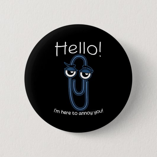 Clippy Büroklammer Lustiges Meme Seite Notiz Sarka Button (Vorderseite)