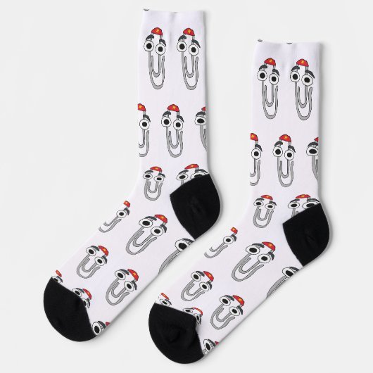 Clippy der Rebell Socken (Linkes Detail)