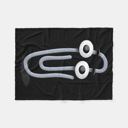 Clippy Paper Clip Funny Meme Page Note  Fleecedecke (Vorderseite (Horizontal))