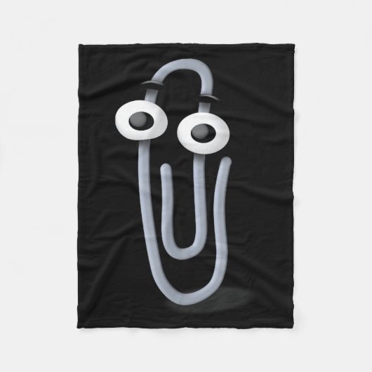 Clippy Paper Clip Funny Meme Page Note  Fleecedecke (Vorderseite)