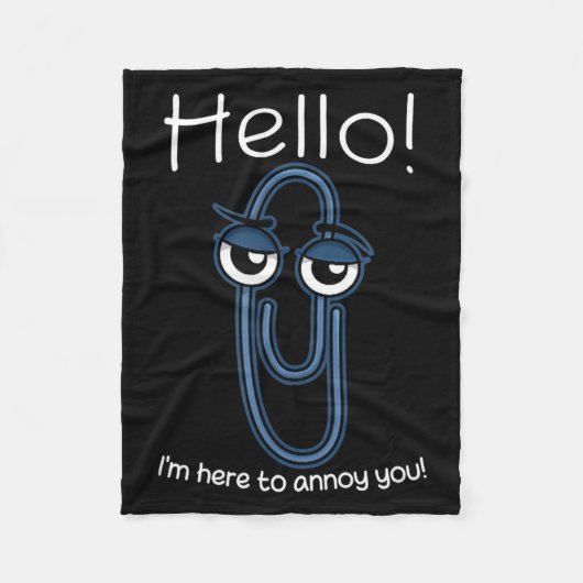 Clippy Paper Clip Funny Meme Page Note Sarcastic  Fleecedecke (Vorderseite)