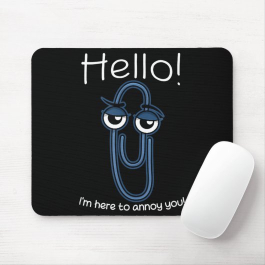 Clippy Paper Clip Funny Meme Page Note Sarcastic  Mousepad (Mit Mouse)