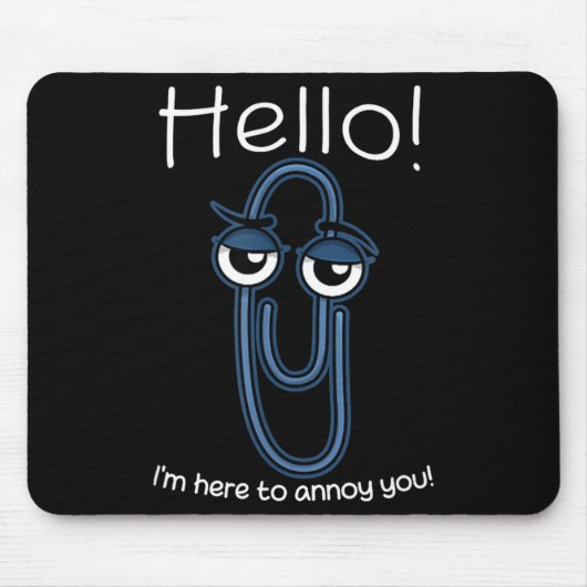 Clippy Paper Clip Funny Meme Page Note Sarcastic  Mousepad (Vorne)