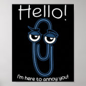 Clippy Paper Clip Funny Meme Page Note Sarcastic  Poster (Vorne)