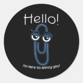 Clippy Paper Clip Funny Meme Page Note Sarcastic Runder Aufkleber (Vorderseite)