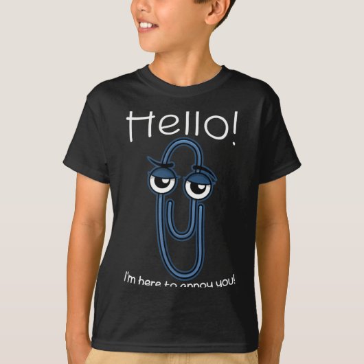 Clippy Paper Clip Funny Meme Page Note Sarcastic T-Shirt (Vorderseite)