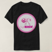 CliptoMANIAC rosa auf schwarz T-Shirt (Design vorne)