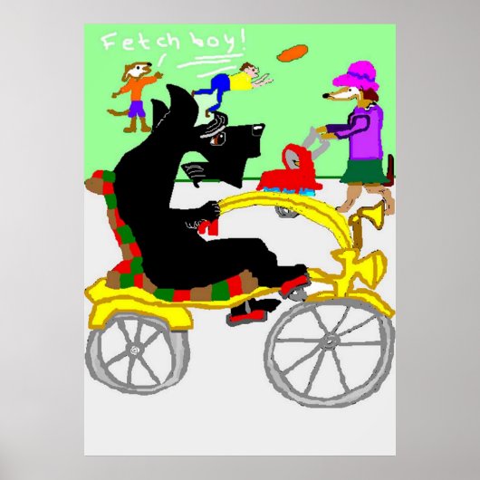 Clive Scottie auf einem Fahrrad Poster (Vorne)