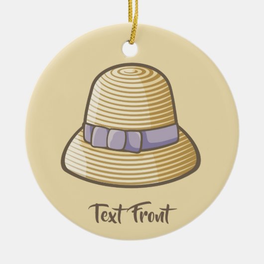 Cloche Hat Beige Keramik Ornament (Vorne)