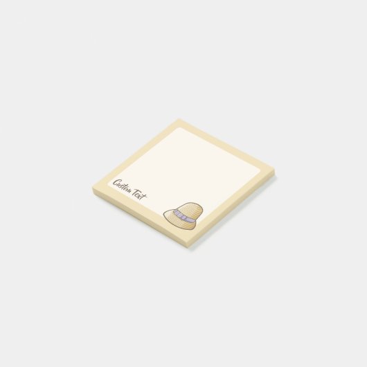 Cloche Hat Beige Post-it Klebezettel (angewinkelt)