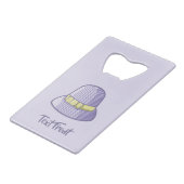 Cloche Hat Lilac Geldbeutel Flaschenöffner (Vorderseite Schrägansicht)