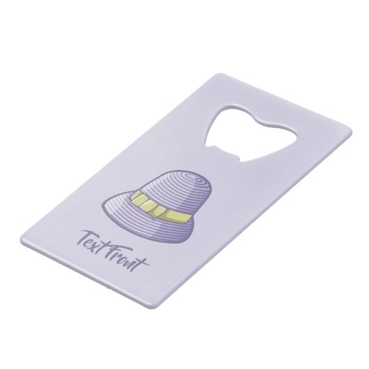 Cloche Hat Lilac Geldbeutel Flaschenöffner (Vorderseite Schrägansicht)