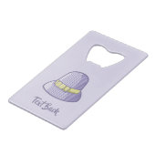 Cloche Hat Lilac Geldbeutel Flaschenöffner (Rückseite Schrägansicht)