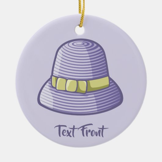 Cloche Hat Lilac Keramik Ornament (Vorne)