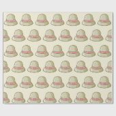 Cloche Hat Yellow Geschenkpapier (Flach)