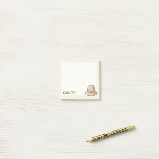 Cloche Hat Yellow Post-it Klebezettel (Auf Schreibtisch)