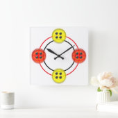 Clock - 3D Buttons Quadratische Wanduhr (Zuhause)